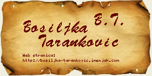 Bosiljka Taranković vizit kartica